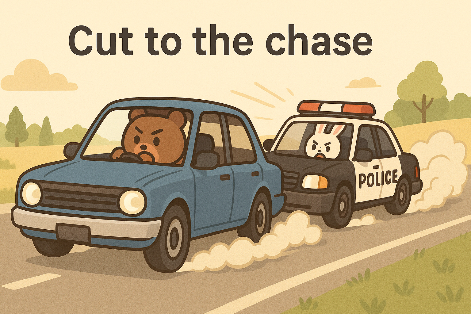 カーチェイスしている車