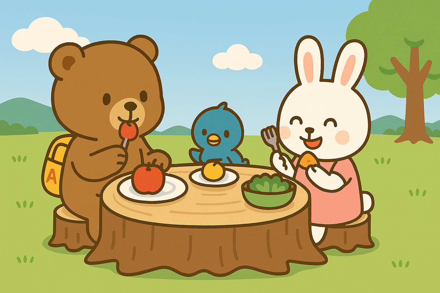 みんなで食事を楽しむ様子