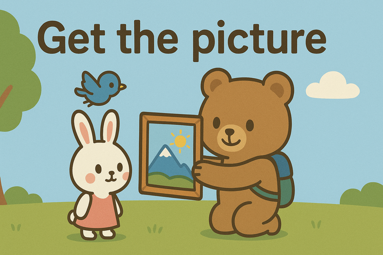 絵を手に入れた様子