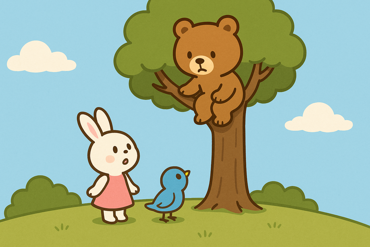 高い木に登っているぜすと君