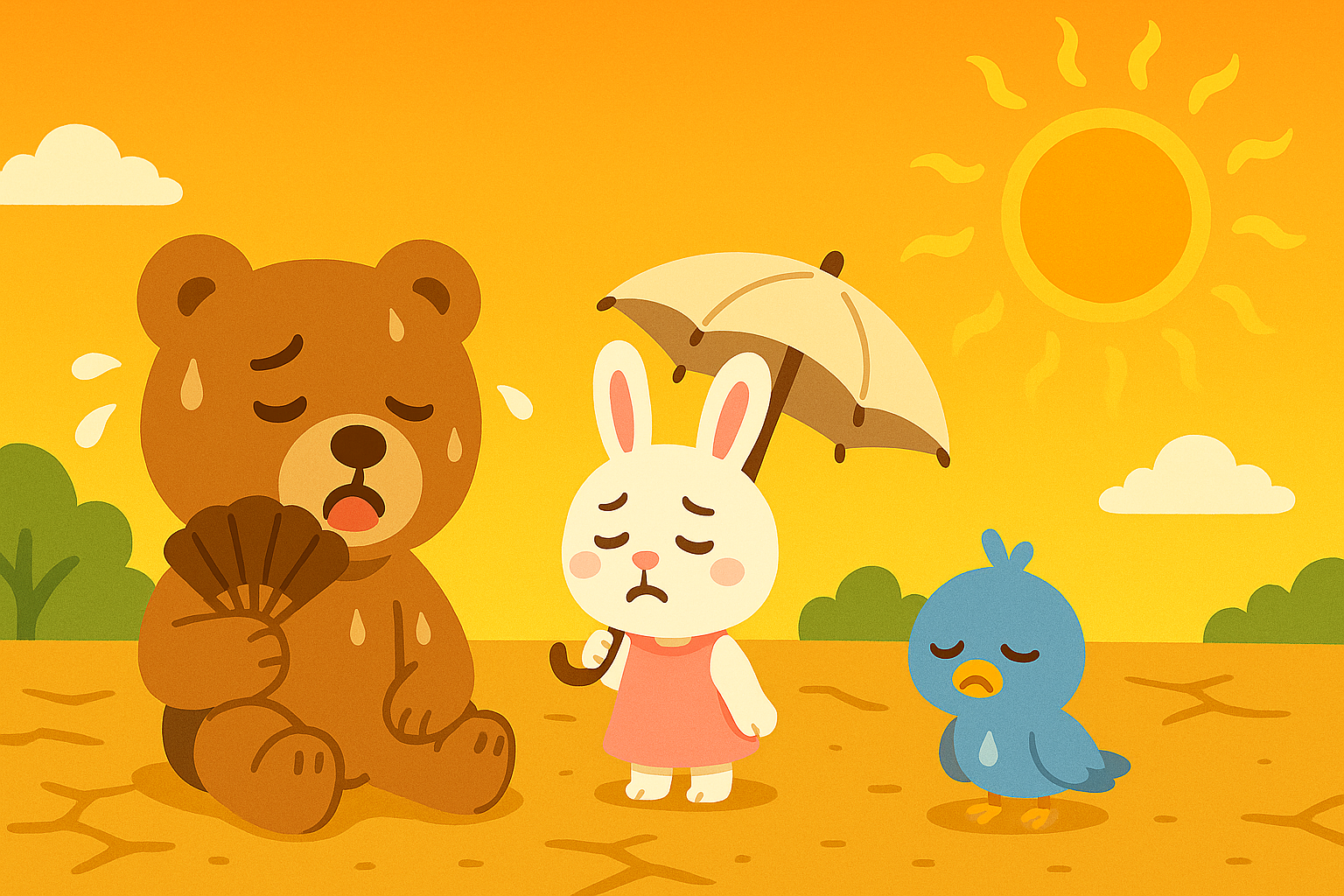 気温が暑い様子