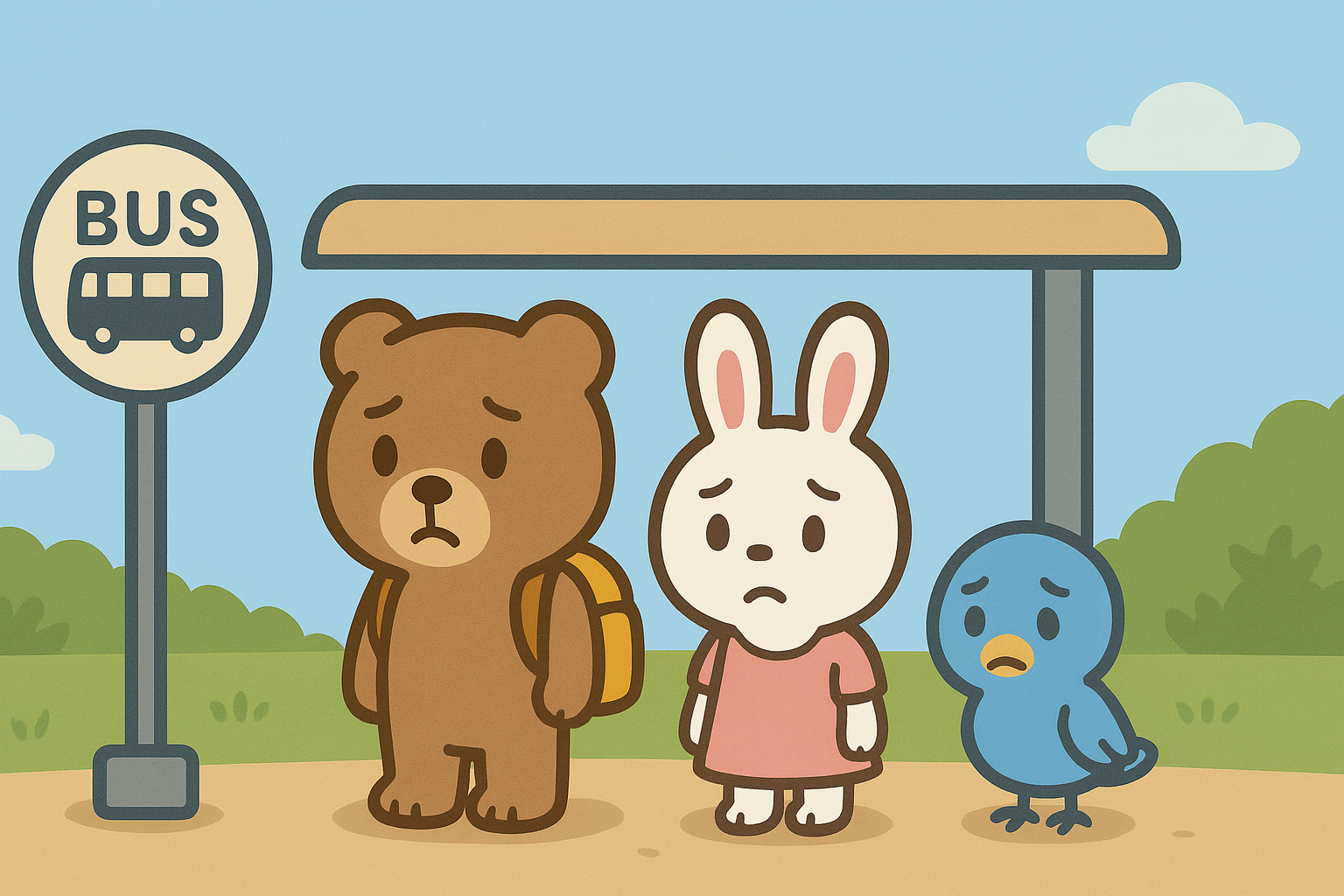 まだ、バスは来ない様子