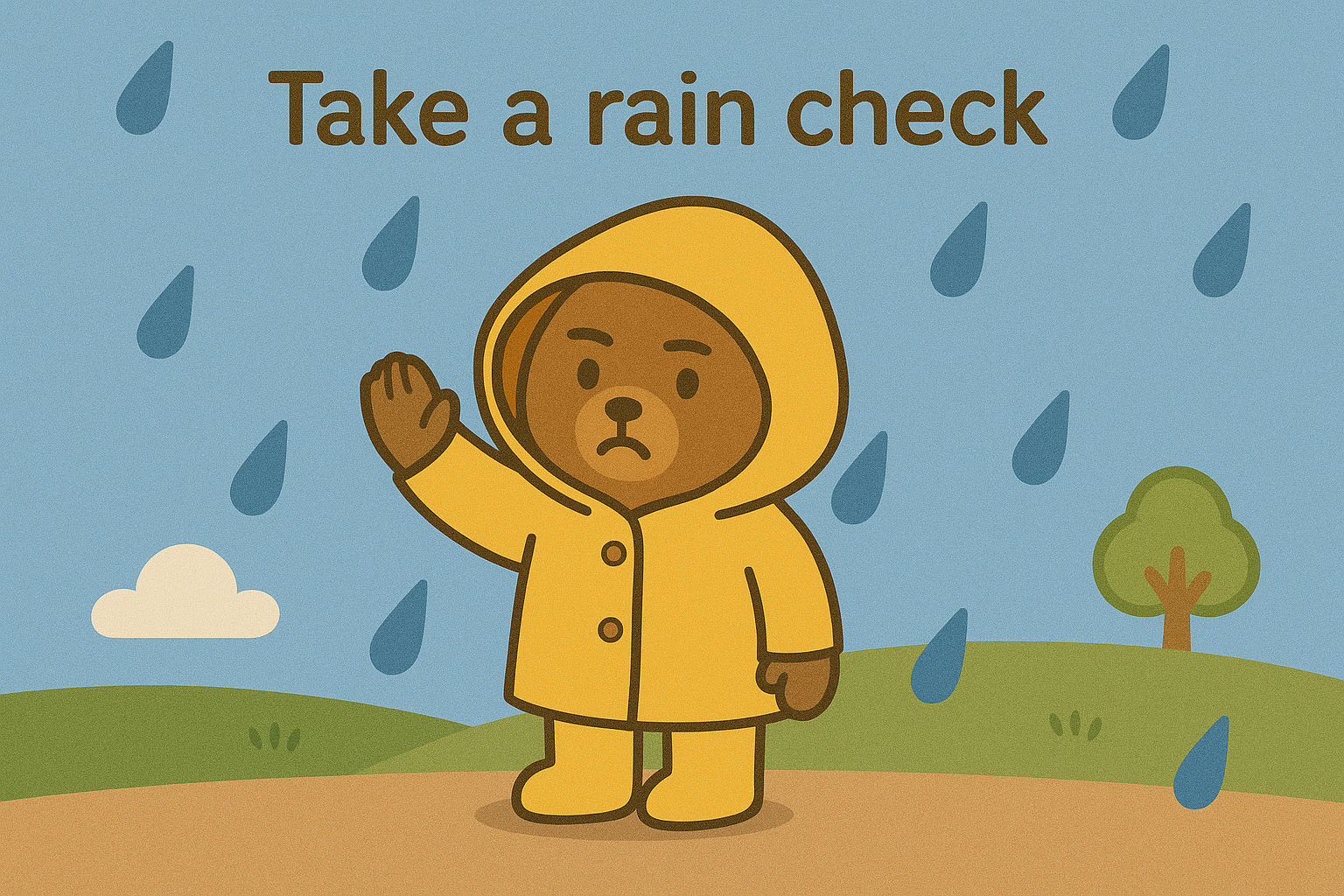 雨が降っているので、断っているぜすと君