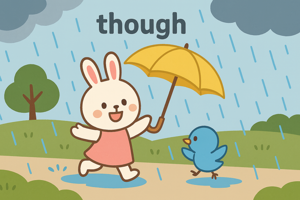 雨が降っているにもかかわらず楽しそうな二人